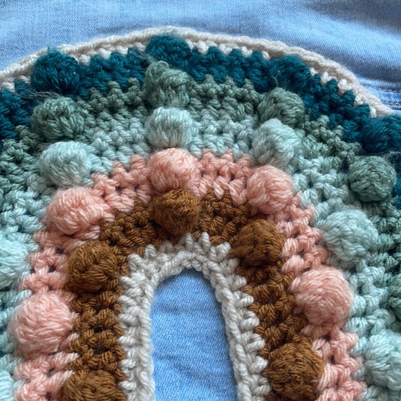 Mama Made Minis Crochet Rainbow Denim Jacket - Picture 4 of 9